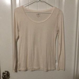 LOFT Long Sleeve White Top